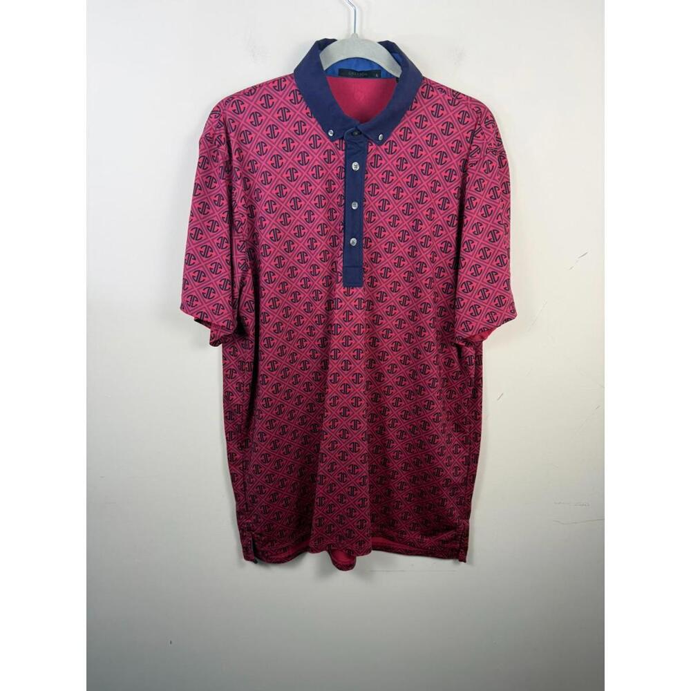 Greyson Golf‎ Polo Shirt Mens Large Pink West Flag Bittersweet All Over Print